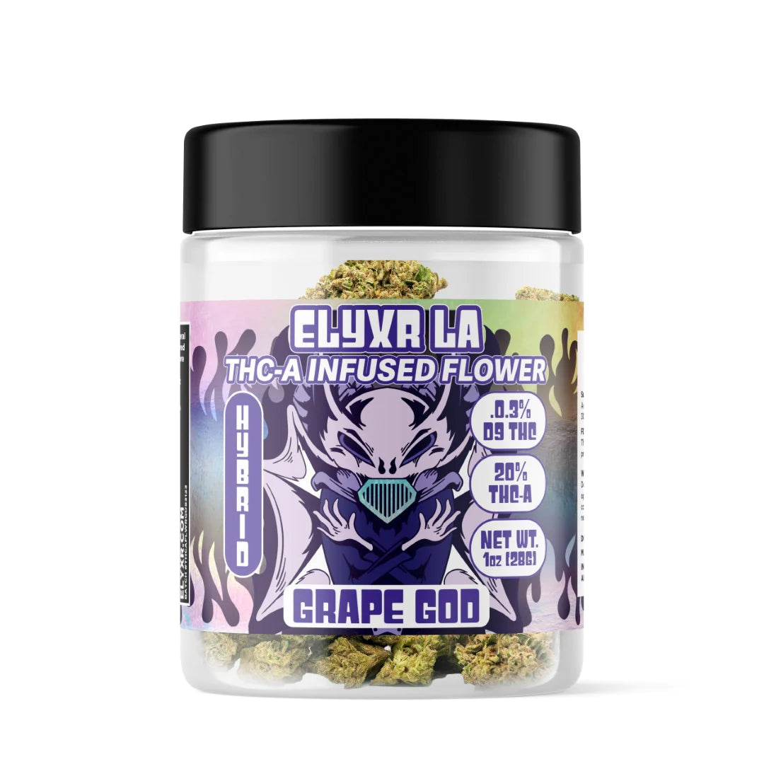 THC-A Infused Flower Nuggs Grape God Hybrid 1oz - 28g
