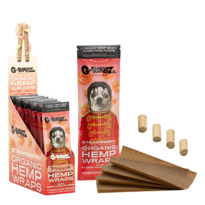 G-Rollz Pop 4 Organic Hemp Wraps with Filters Strawberry
