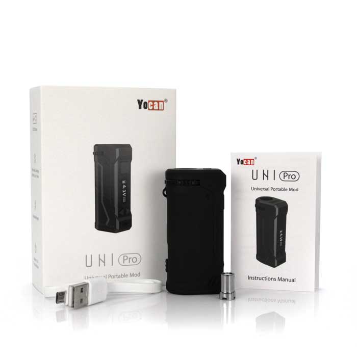 Uni Pro 2.0 Box Mod Vaporizer Battery by Yocan - Black with Box Packaging and Cable - for Mobile Devices