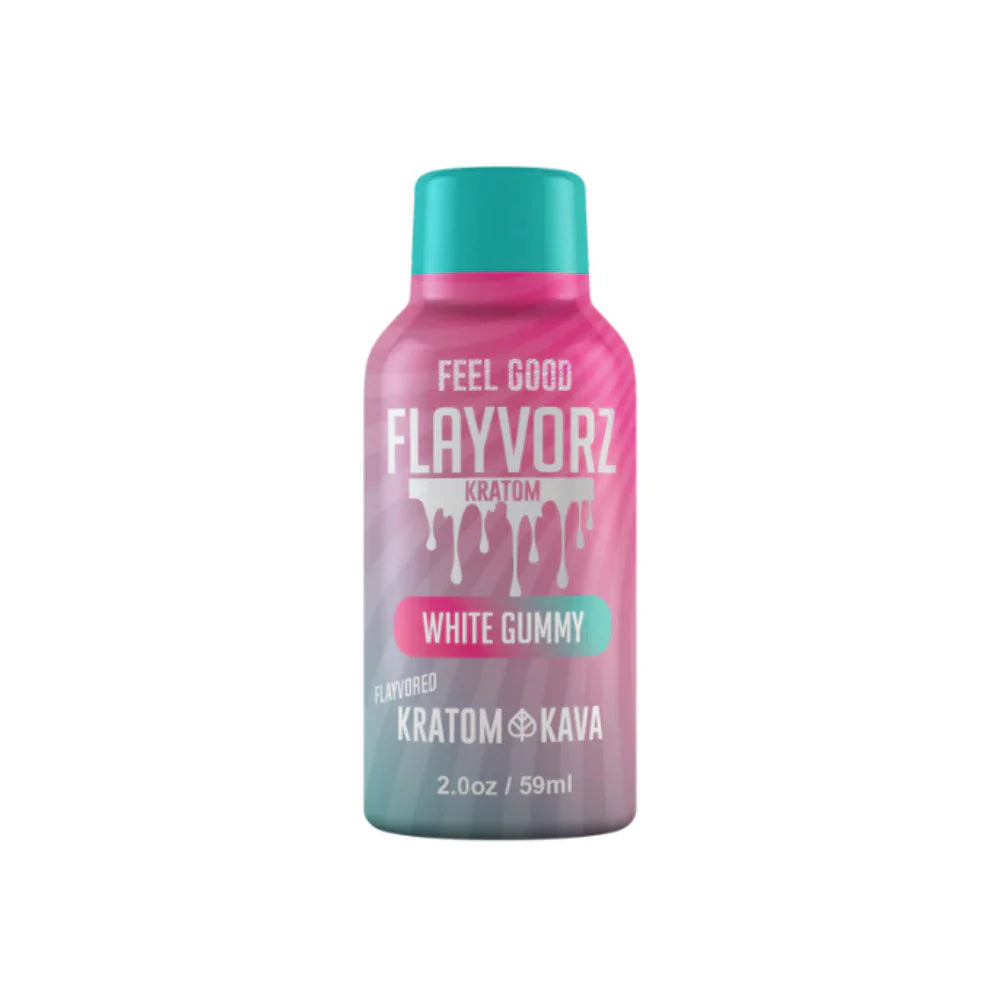 Flayvorz Kratom X Kava Shots White Gummy 6 Pack - 2oz