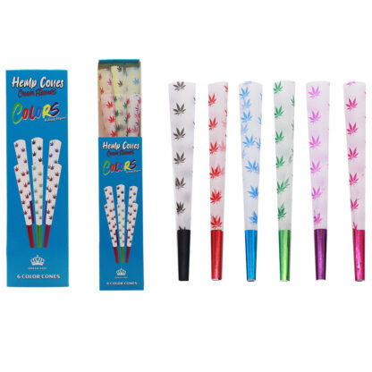 Caligars – Colors Rolling Papers – Hemp Cones Canna Flowers – 98mm Queen Size