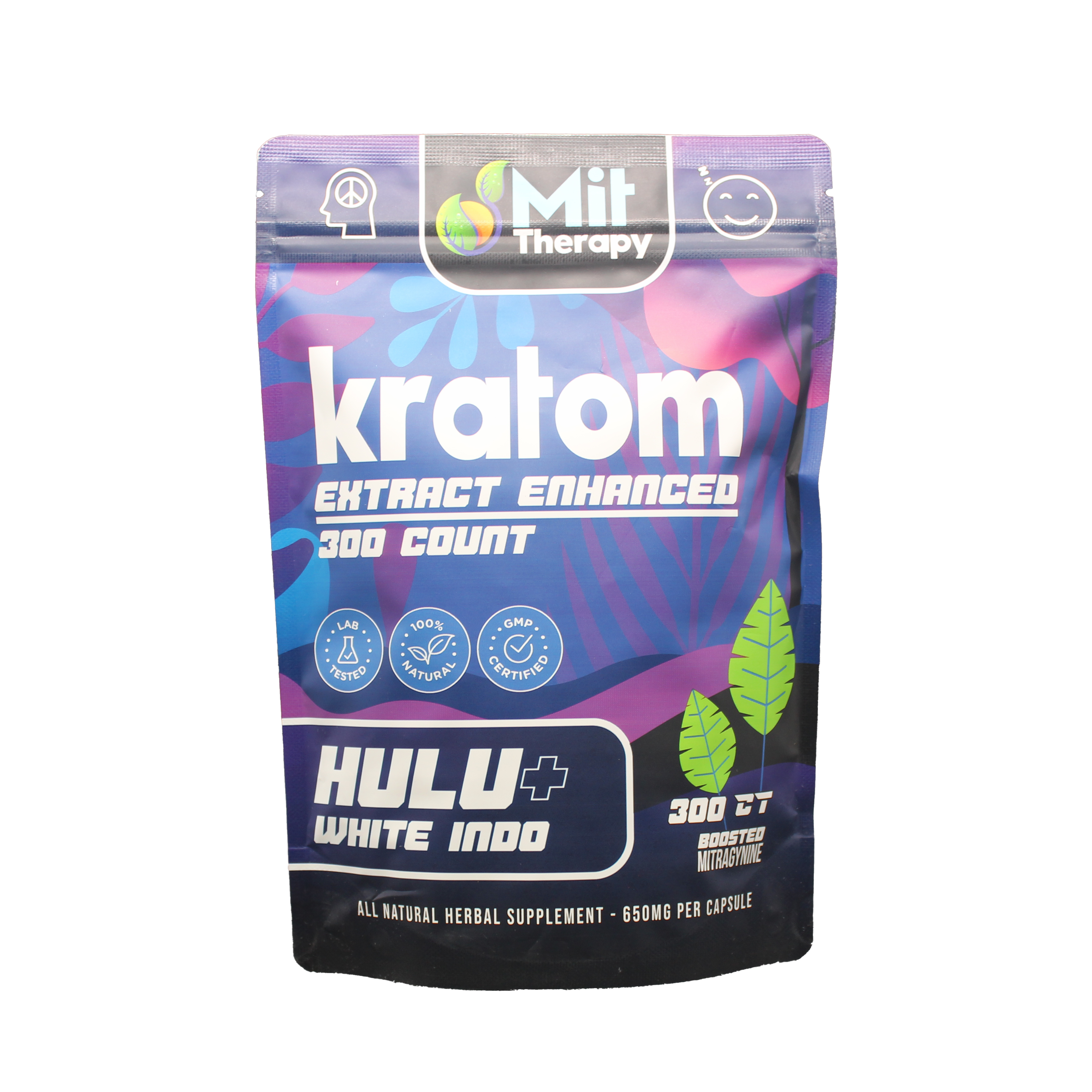 Mit Therapy Kratom Capsules Hulu White Indo - 300ct