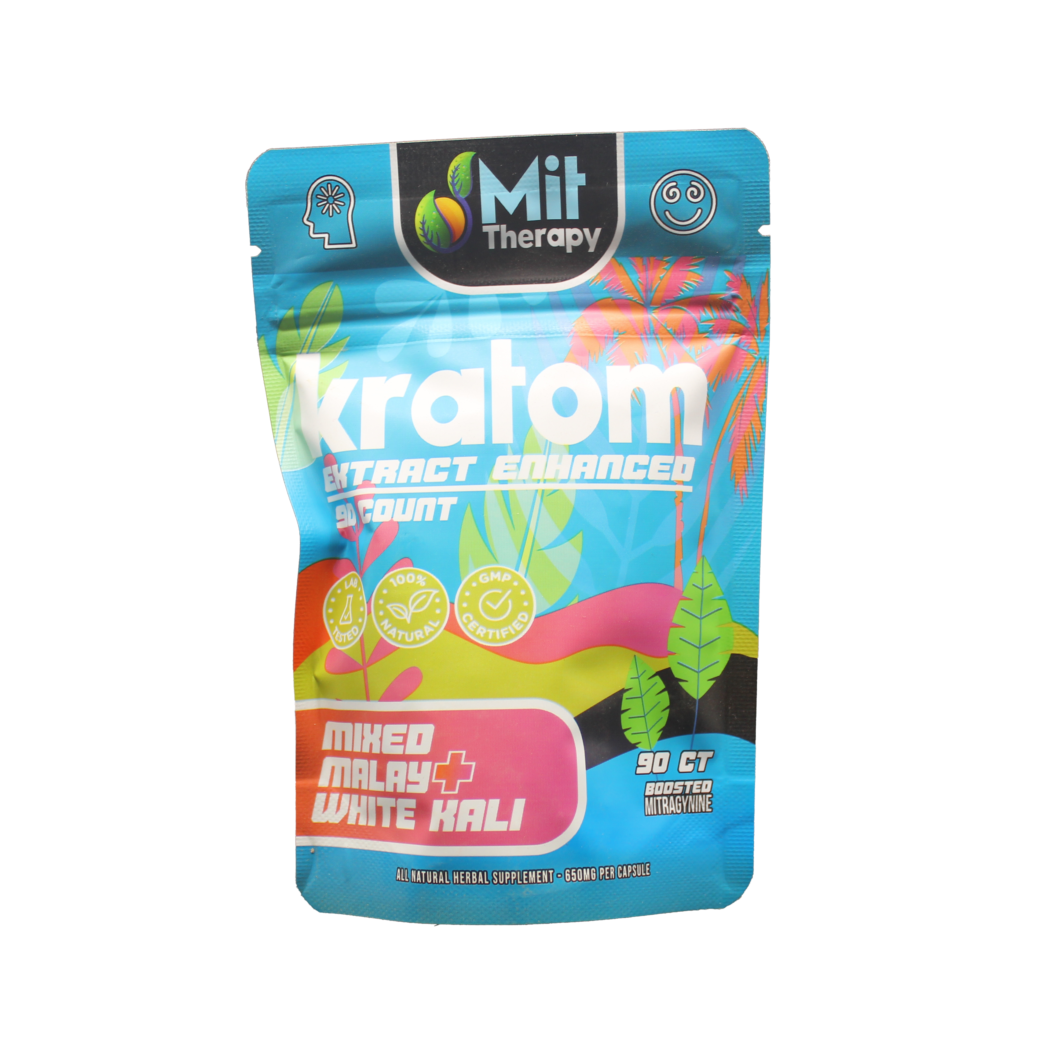 Mit Therapy Kratom Capsules Mixed Malay White Kali - 90ct
