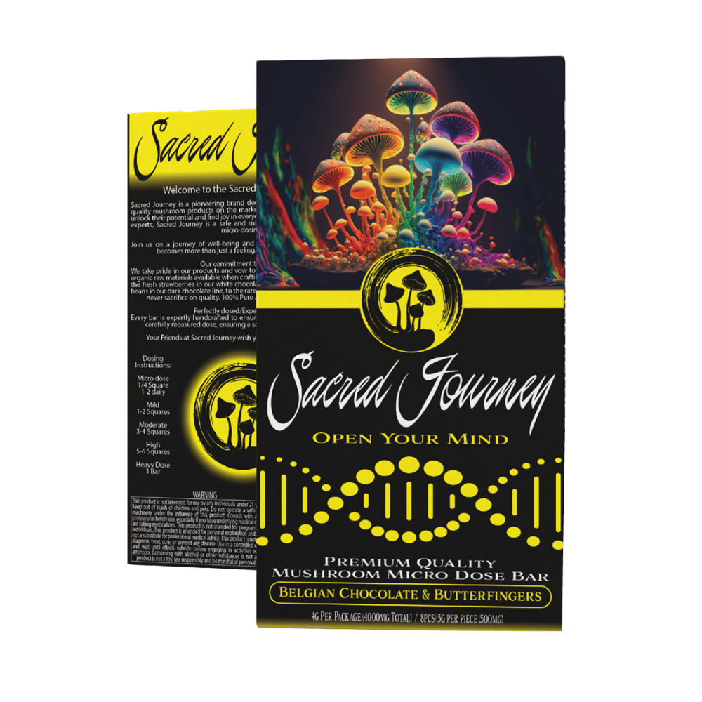 Sacred Journey Mushroom Chocolate Bar - Belgian Chocolate Butterfingers