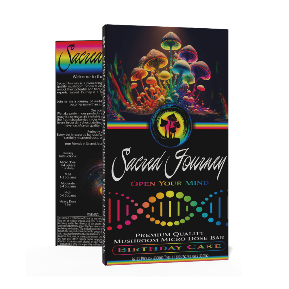 Sacred Journey Mushroom Chocolate Bar - Birthday Cake