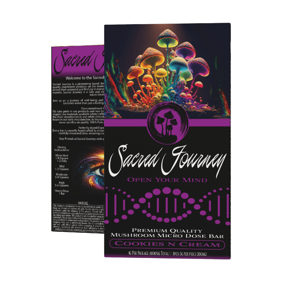 Sacred Journey Mushroom Chocolate Bar - Cookies and Cream