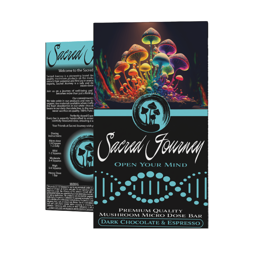 Sacred Journey Mushroom Chocolate Bar - Dark Chocolate Espresso