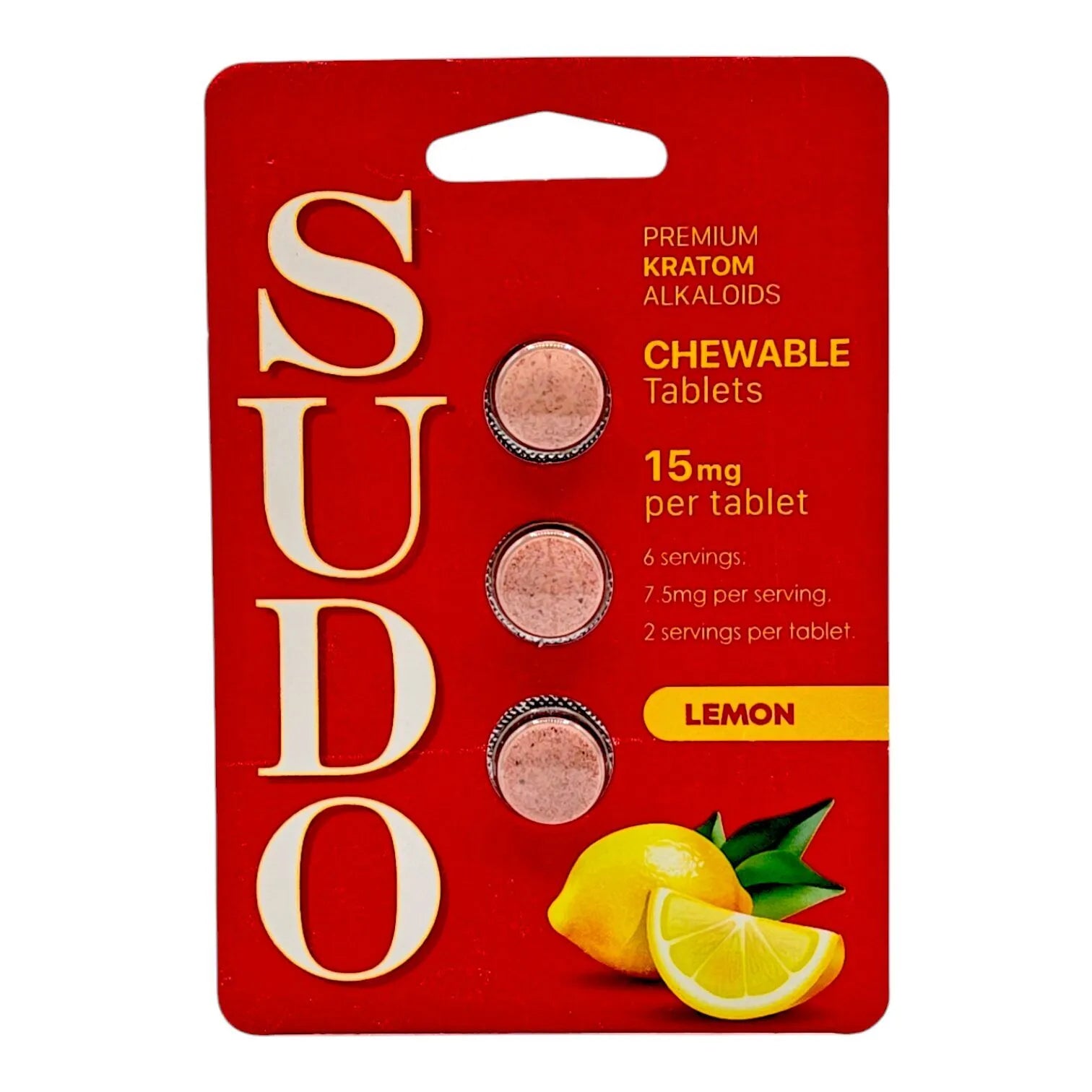 SUDO Premium Chewable Kratom Alkaloid Tablets - Lemon Flavor