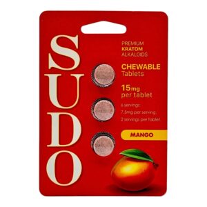 SUDO Premium Chewable Kratom Alkaloid Tablets - Mango Flavor
