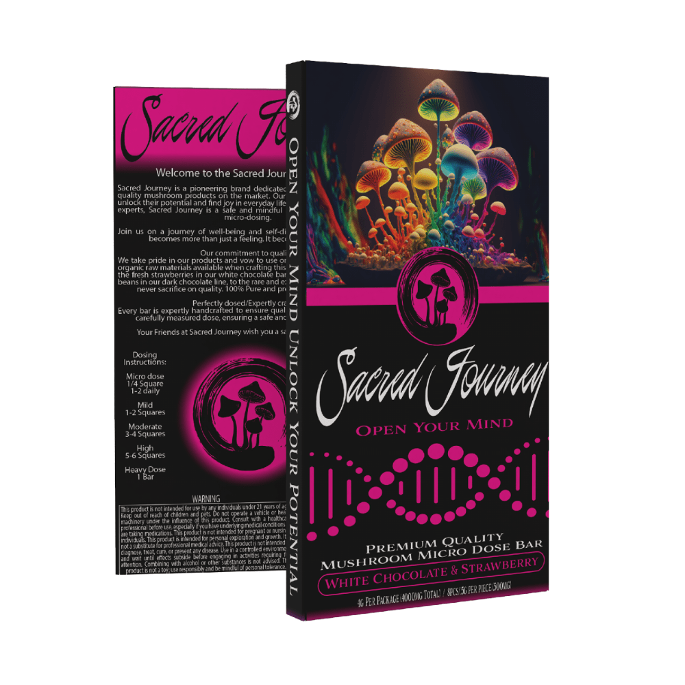 Sacred Journey Mushroom Chocolate Bar - White Chocolate Strawberry