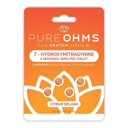 Pure Ohms 7-OH Kratom Extract Chewable Tablets Citrus Splash