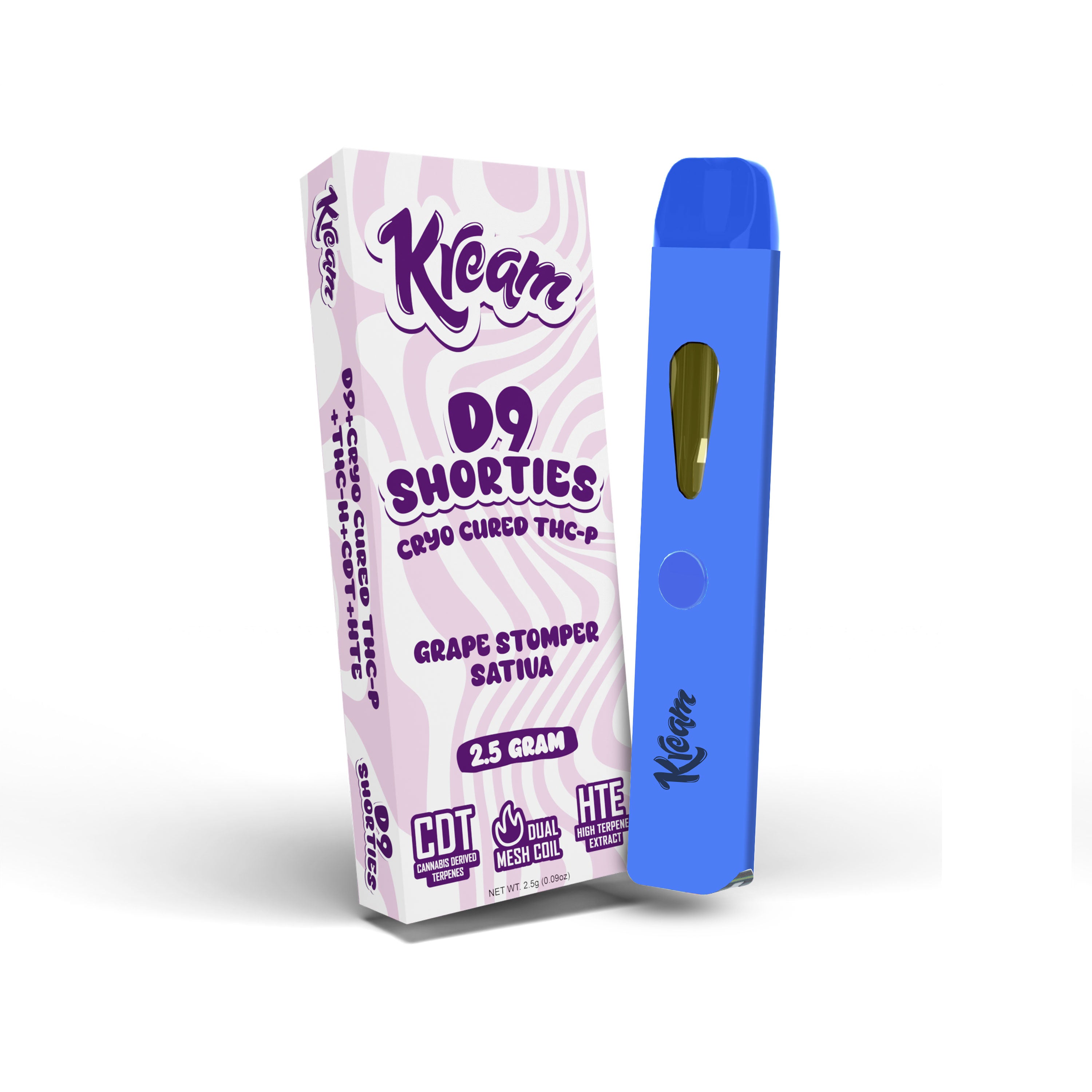 Kream D9 Shorties Disposable (2500mg) - Grape Stomper